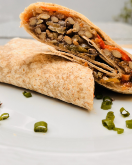 WRAP INTEGRAL VEGGIE DE LENTEJAS Y VEGETALES CON ADEREZO ESPECIADO – (VG23)