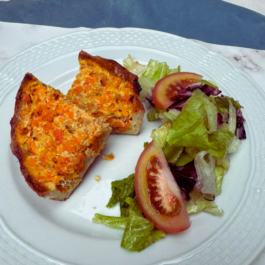 TARTA INTEGRAL DE HUMITA, CABUTIA Y ZAPALLITO ASADO